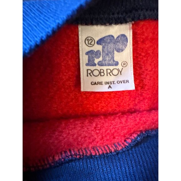 Rob Roy Red Pullover Sweatshirt With Navy Trim Size 12 Vintage 80s - Picture 2 of 3